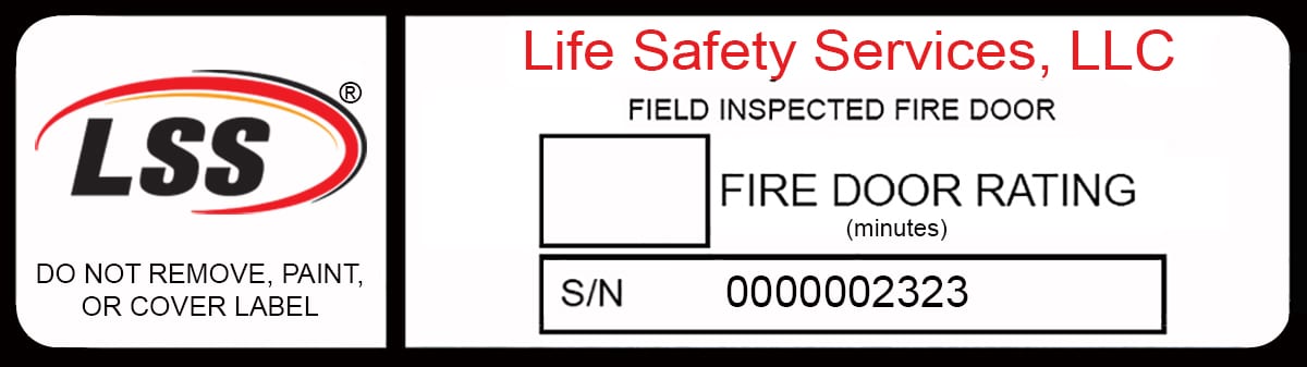 Fire rated door labels- example
