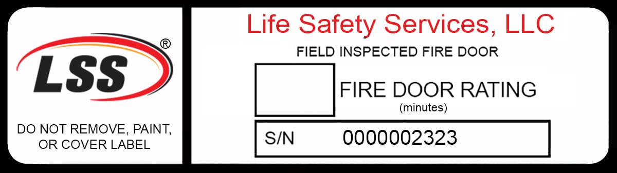 Fire rated door label- example